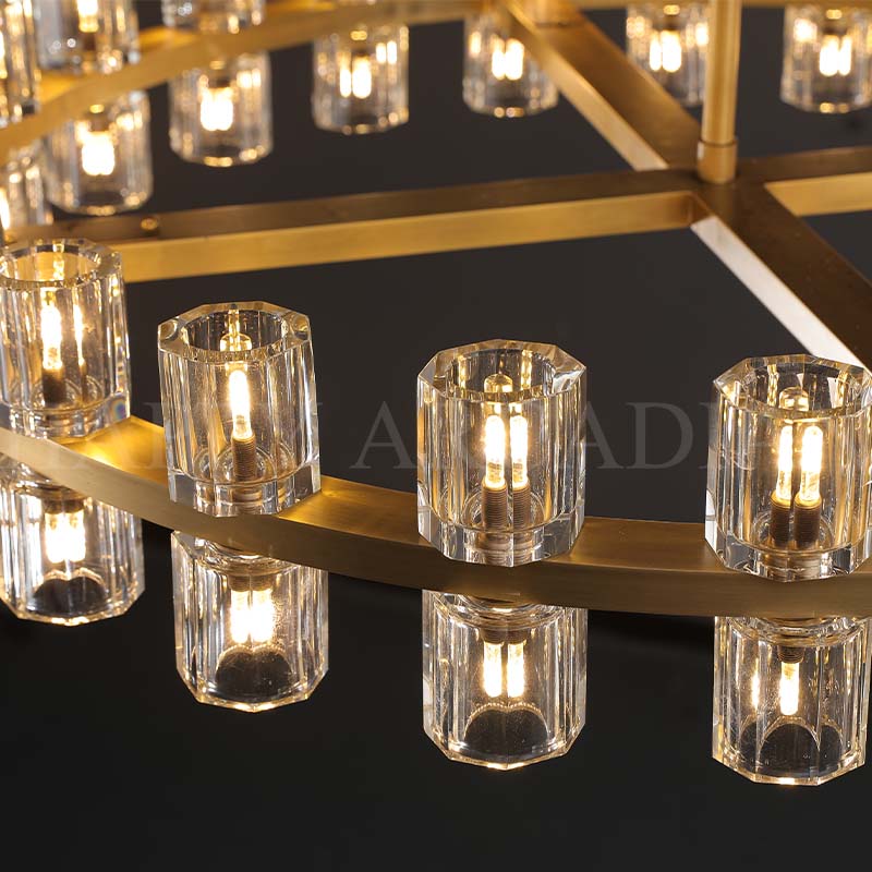 xinyue Lighting Harrison Crystal Round Vintage Candle Chandelier 36" Dining Room
