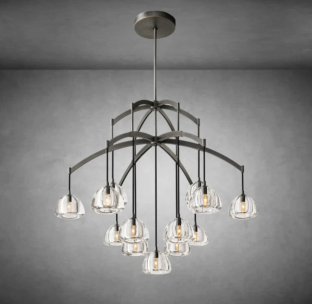 XINYUE Modern Glass Round Chandelier 36''48''60‘’