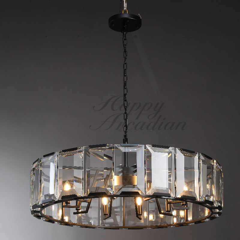 xinyue Lighting Crystal Round Chandelier for Living Room Bedroom Dining Room
