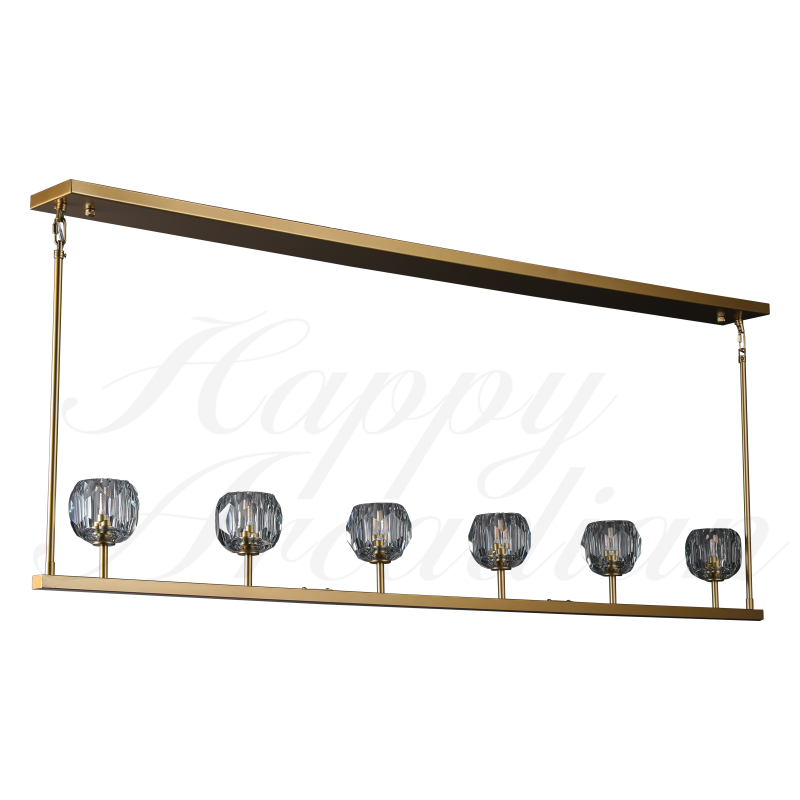 xinyue Bola De Clear Cristal Linear Chandelier 48"