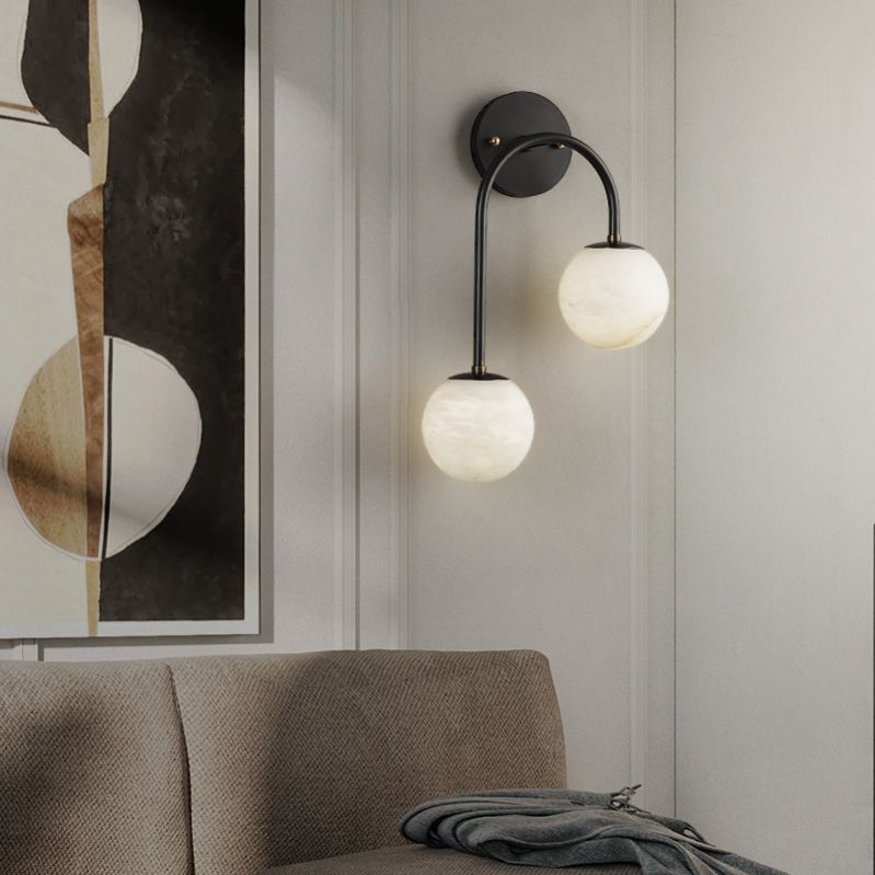 Alabaster Glo Modern Wall Sconce In Bedroom