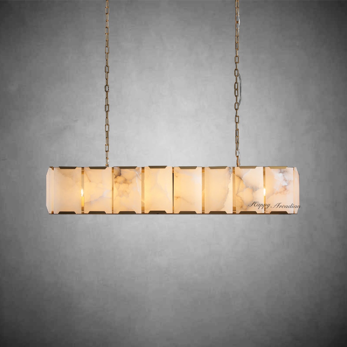 xinyue Calcite Rectangular Chandelier  for Dining Room Bedroom