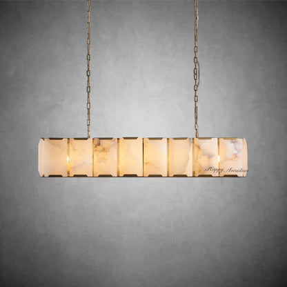xinyue Calcite Rectangular Chandelier  for Dining Room Bedroom