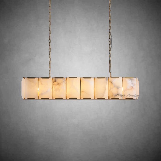 xinyue Calcite Rectangular Chandelier  for Dining Room Bedroom