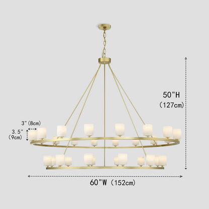 Aragon Tiered Crystal/Stone Chandelier 59"