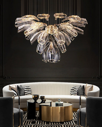 Christian Luxury Glass Lotus Hotel Hallway Stairway Chandelier