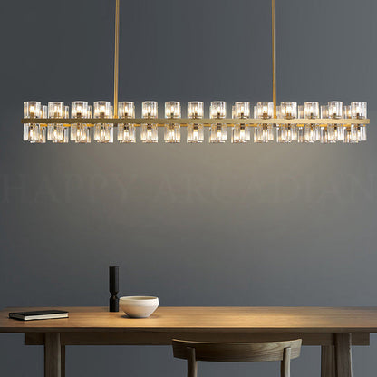 xinyue Lighting  Harrison Crystal Rectangular Chandelier 54" 72"