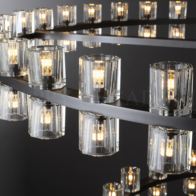 xinyue Lighting Harrison 2-Tier Round Chandelier 60″, 108-Lights
