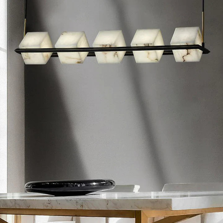 Gavin Alabaster Cubic Island Chandelier