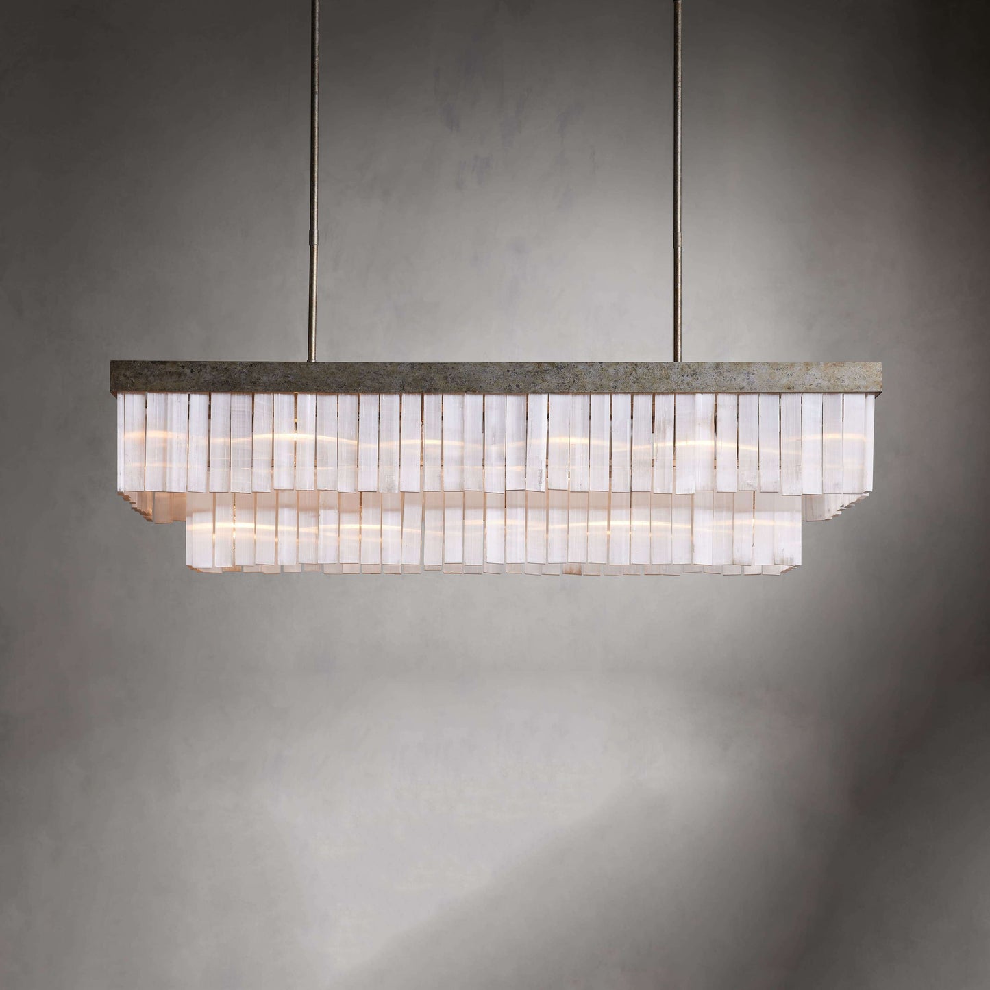 Cameron Luxury Selenite Linear Chandelier 49'' 59''