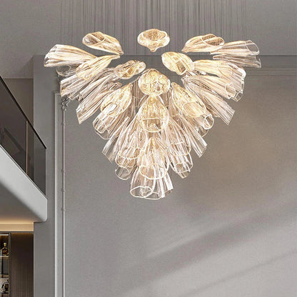 Christian Luxury Glass Lotus Hotel Hallway Stairway Chandelier
