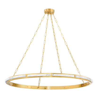 Natalie Modern Round Indoor Alabaster Chandelier