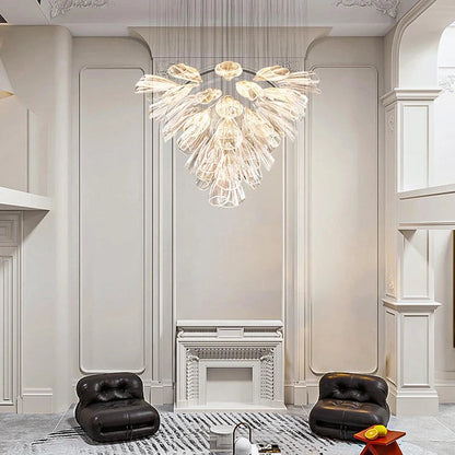 Christian Luxury Glass Lotus Hotel Hallway Stairway Chandelier