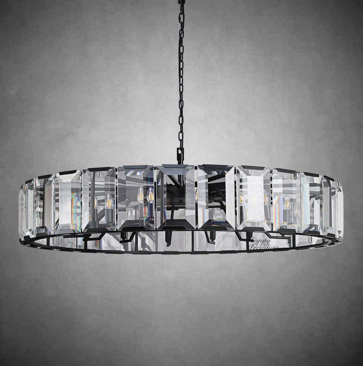 xinyue Lighting Crystal Round Chandelier for Living Room Bedroom Dining Room
