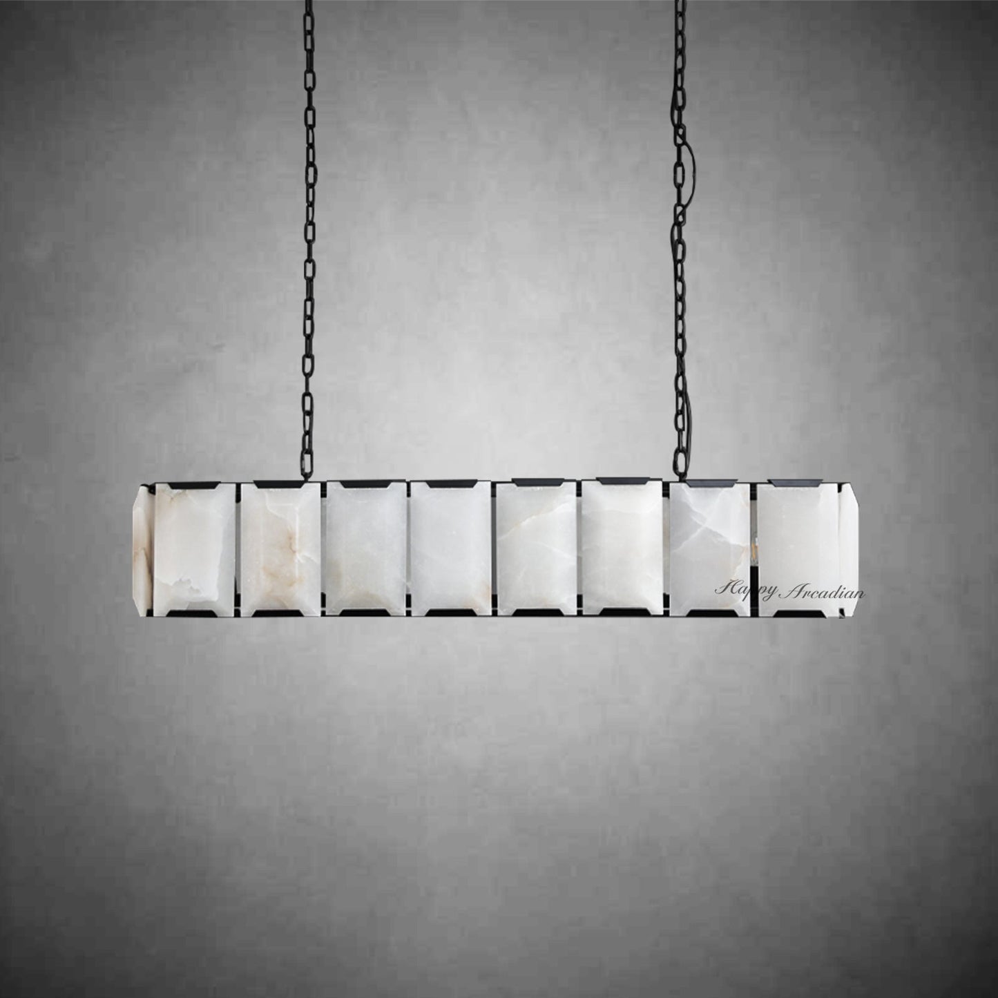 xinyue Calcite Rectangular Chandelier  for Dining Room Bedroom