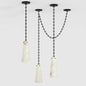 Contemporary Casey Chandelier in Alabaster, 3-Light Vintage Alabaster Pendant Cluster