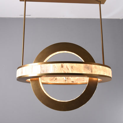 Rosario Luxury Brass Rock Crystal Pendant Chandelier