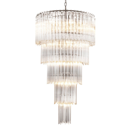 Alpina Modern Glass Chandelier - Nickel