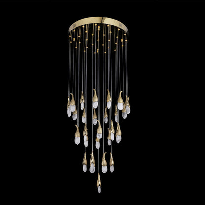 Kathleen Rock Crystal Short-eggplants Pendant Modern 32 Light LED Chandelier