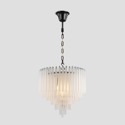 3-Tier Glass  Round Chandelier 24"
