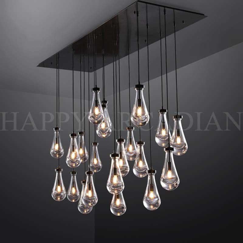 xinyue Raindrop Glass Linear Chandelier 54"