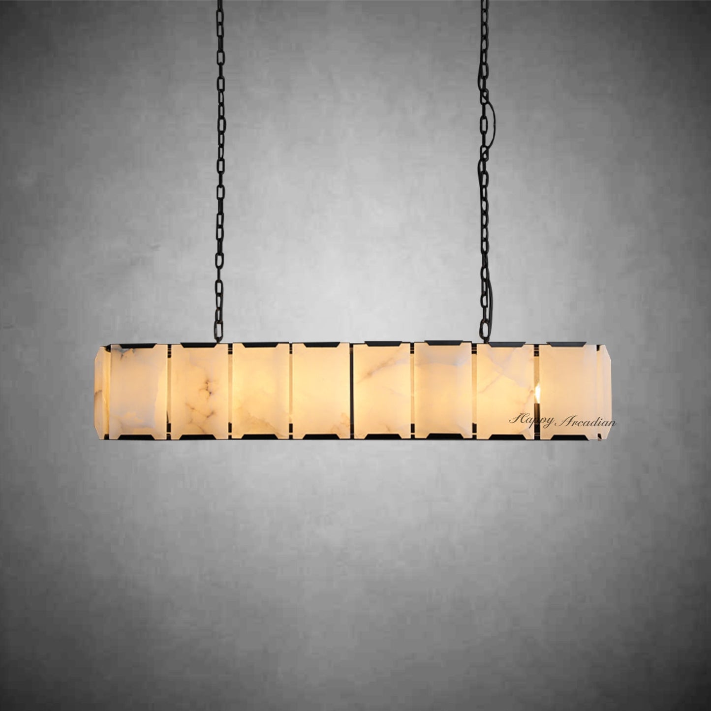 xinyue Calcite Rectangular Chandelier  for Dining Room Bedroom