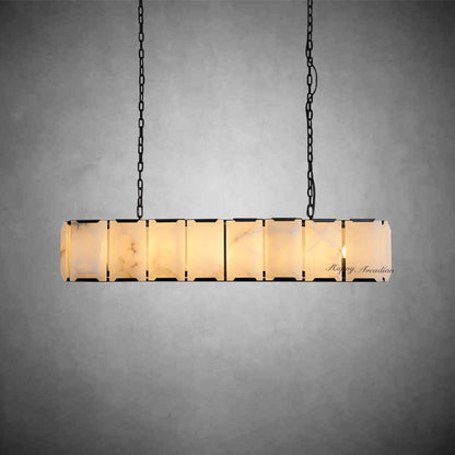 xinyue Calcite Rectangular Chandelier  for Dining Room Bedroom