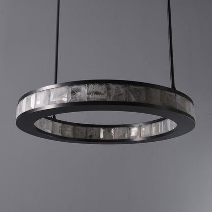 Rosario Luxury Round Rock Crystal Pendant Chandelier Lighting