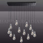 xinyue Raindrop Glass Linear Chandelier 54"