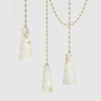 Contemporary Casey Chandelier in Alabaster, 3-Light Vintage Alabaster Pendant Cluster