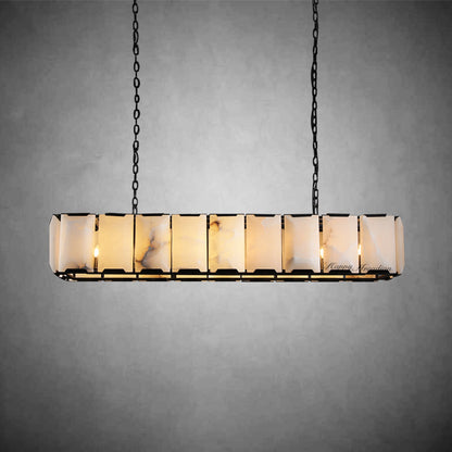 xinyue Calcite Rectangular Chandelier  for Dining Room Bedroom