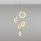 Queenie Alabaster disc Long Round chandelier For Loft