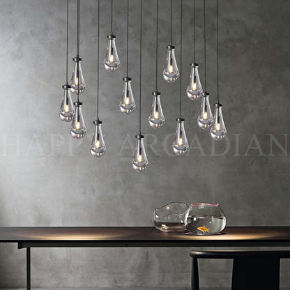 xinyue Raindrop Glass Linear Chandelier 54"
