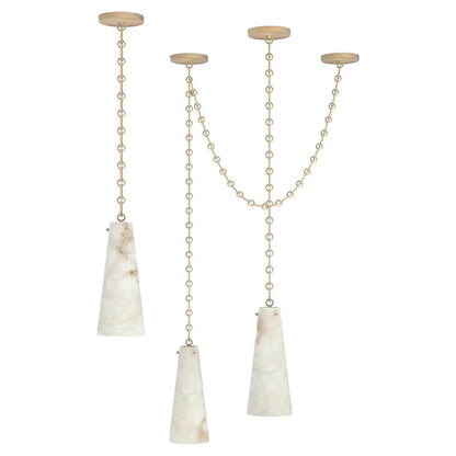 Contemporary Casey Chandelier in Alabaster, 3-Light Vintage Alabaster Pendant Cluster