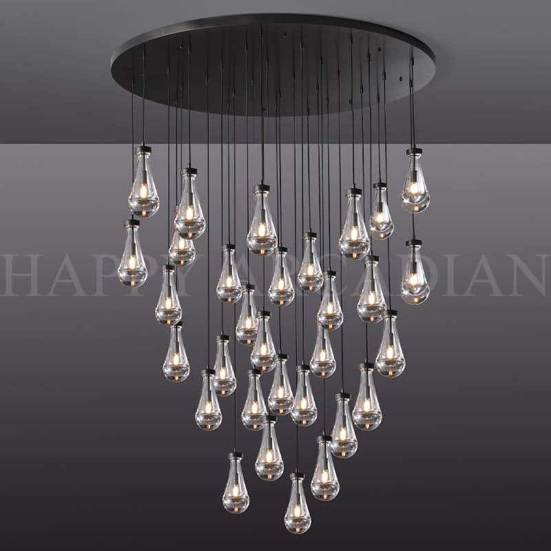 xinyue Lighting Raindrop Round Chandelier 60″, 31-Lights