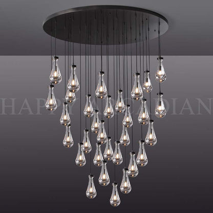 xinyue Lighting Raindrop Round Chandelier 60″, 31-Lights
