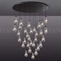 xinyue Lighting Raindrop Round Chandelier 60″, 31-Lights