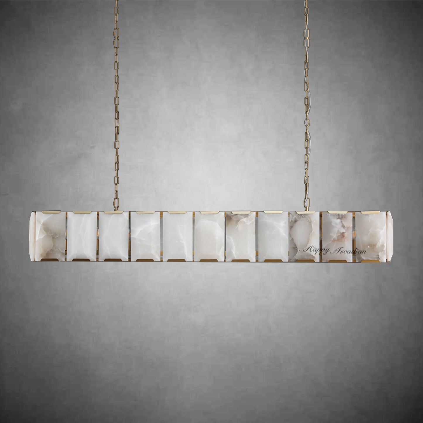 xinyue Calcite Rectangular Chandelier  for Dining Room Bedroom