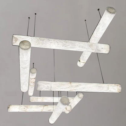 Alabaster Linear Pendant Light Over Kitchen Island
