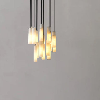 Violet Alabaster Modern Pendant Light For Foyer And Staircase Area
