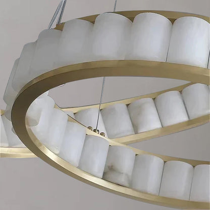 Gabriella Alabaster Circle Round Pendent Light, Galaxy Chandelier