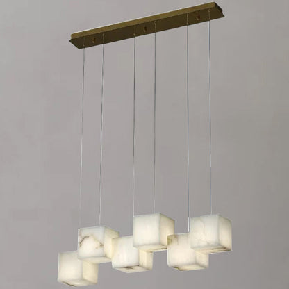 Gavin Alabaster Cubic Pendant For Dining Table, Kitchen Island Pendant