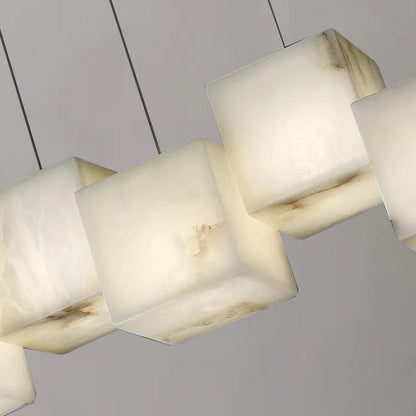 Gavin Alabaster Cubic Pendant For Dining Table, Kitchen Island Pendant