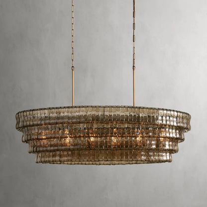 Ghiaccio Glass Oval Chandelier