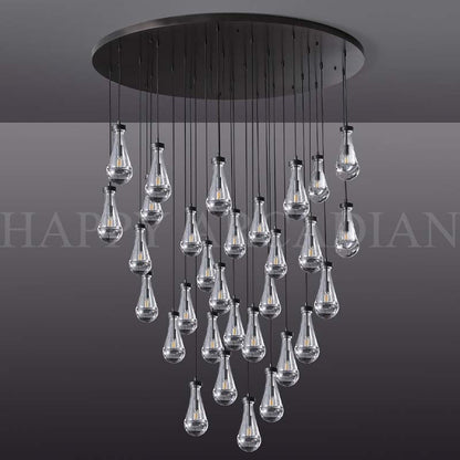 xinyue Lighting Raindrop Round Chandelier 60″, 31-Lights