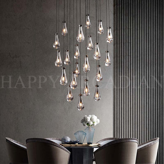 xinyue Lighting Raindrop Round Chandelier 60″, 31-Lights