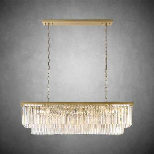 XINYUE 2-Layer Crystal Rectangle Chandelier