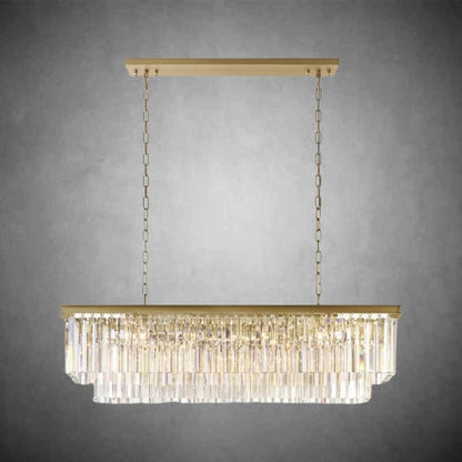 XINYUE 2-Layer Crystal Rectangle Chandelier