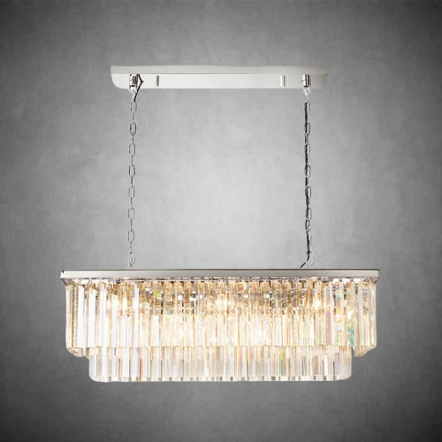 XINYUE 2-Layer Crystal Rectangle Chandelier