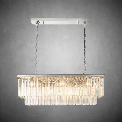 XINYUE 2-Layer Crystal Rectangle Chandelier